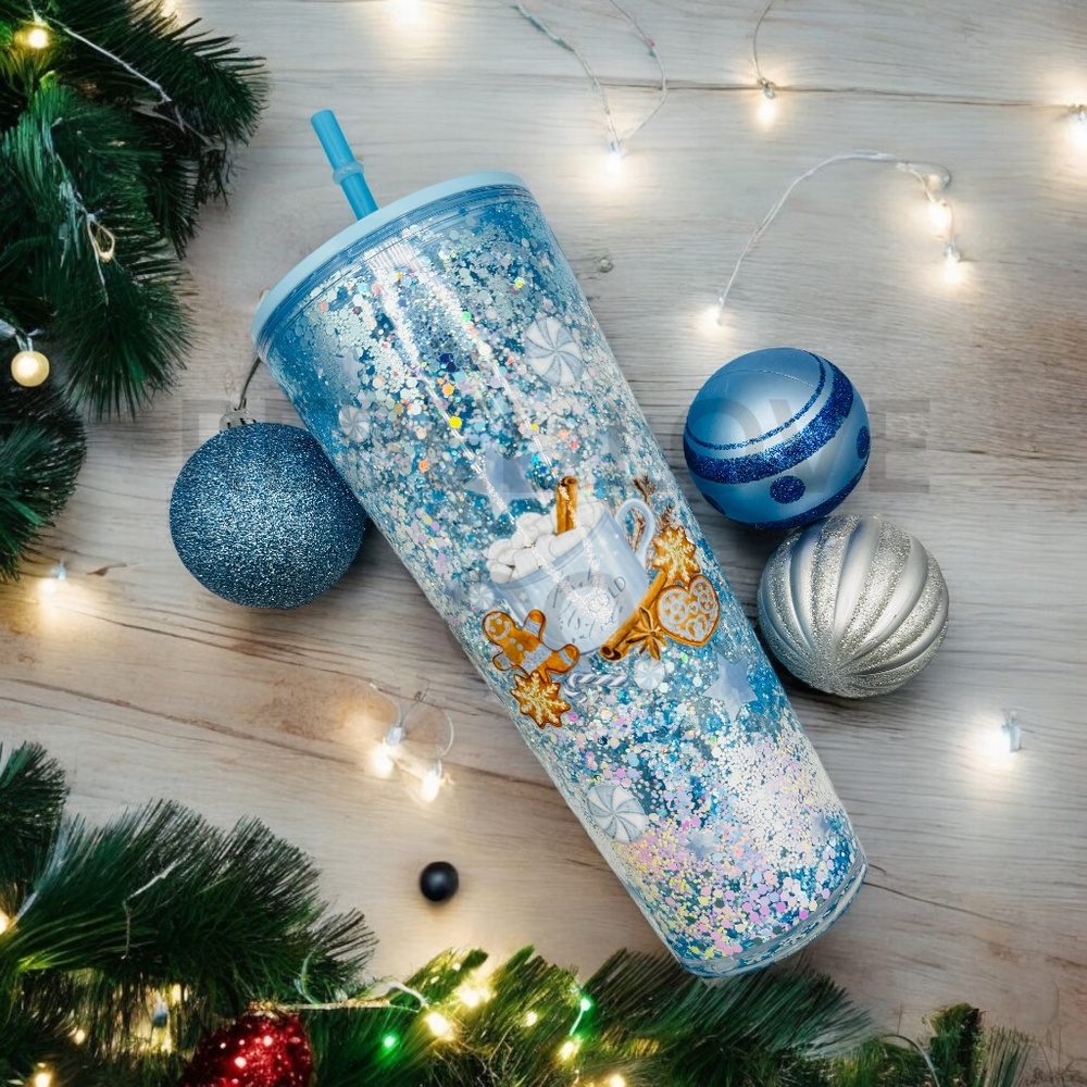 Baby It’s Cold Outside 24oz Tumbler, Snow Globe, Glitter, Handmade Cup Christmas